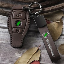 키홀더 벤츠 적용 E300L 가죽 미스트 크림 페이스 관대히 여기다 A200L 신 E클라스 2041784343, B타입 클래식 갈색 풀커버 2건 가방