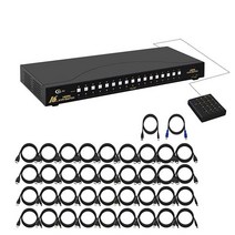 CKLau 4Kx2K 8포트 HDMI KVM 스위치 케이블 및 USB 2.0 허브 포함 랙 마운트 윈도우 리눅스 맥 데비안 우분투 페도라 라즈베리 파이 우분투용 키보, 16x1 USB 2.0 4K 30Hz, 1개