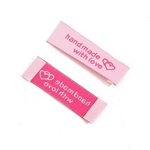 20 개/몫 50x15mm 여러 가지 빛깔의 수제 레이블 프린트 DIY 바느질 공예 액세서리, 04 Fuchsia