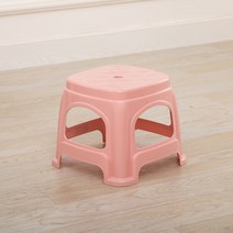 야외 플라스틱 간이 의자 정원 옥상 튼튼한 목욕탕 체어 낮은 소형 가정용 실내, 스몰 핑크 22.5CM (방석X)