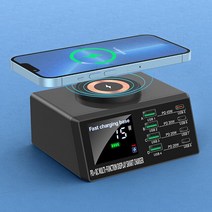 가성비LED USB 충전기 무선 4 A 급속 C PD 포트 스테이션 13 호환 샤오미 110W, 01 Black_02Power Plug