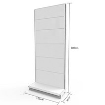 슈퍼마켓 구멍 판 선반 단일 양면 도구 디스플레이 문구 액세서리 행거 편의점, 두꺼운 흰색 123x47x200 광고판 없음
