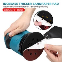 3단계 속도 조절 무선 전기 샌더 125mm 목재 그라인더 연마 기계 마끼다 18V 배터리용 사포 포함, 한개옵션0