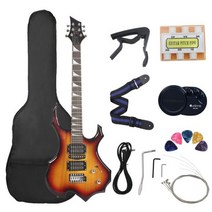 6현 일렉트릭 기타 24 프렛 메이플 바디 가방 스피커 필수 부품 및 액세서리 포함, 02 Sunset Guitar Set 2