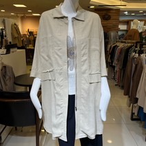 트리아나 여성 여름 7부 린넨 데일리 빅포켓 옆트임 롱자켓 뉴코아 괴정 TD2GA15