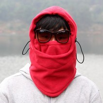 방한 마스크 후드 넥워머 레드 남성용