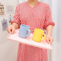 소꿉다락방 카페 논슬립 사각 트레이 스테인레스 업소용 쟁반 혼밥트레이 9COLOR, 마우스그레이