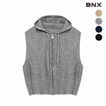 BNX 여성 스트링 후드 니트 베스트
