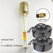 1700-3800mhz 2 x 30dbi 5G 4G 안테나 피드 혼 3G 장거리 미모 피드 안테나 STC Zain Globe 사우디 아라비, with LMR240 20M SMA
