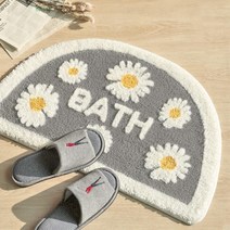 홈패션 집꾸미기용 데이지플라워 반달 발매트 원룸 아이방 욕실 키친 침실, 플라워 반달매트 중, 플라워 반달매트 중