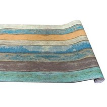 수입 벽지 접착식 폼 지중해 스트라이프 자체 접착 나뭇결 레트로 향수 나무 보드 거실, 6mx45cm