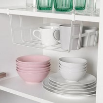 이케아 폴뤼케 걸이식 바구니 주방 서랍 수납 정리 화이트 스틸, 36cmX26cmX14cm 505.344.01