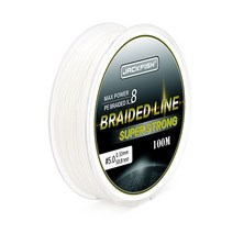 jackfish 100m 8 가닥 pe 꼰 낚싯줄 10-80lb multifilament 낚싯줄 잉어 낚시 태클 바닷물 낚시, 0.20mm---25LB, 01 WHITE_03 0.20mm---25LB