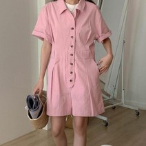 옷자락 [옷자락] 여자 여름 스트릿 캐주얼 반팔 점프수트