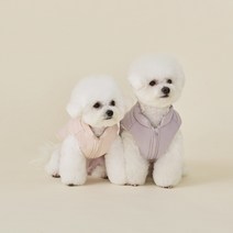 울리 하네스 패딩 베스트 강아지 겨울옷, 베이지