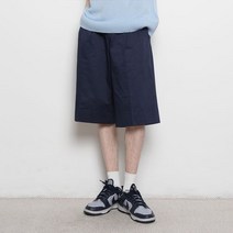 맨 베이직 코튼 버뮤다 쇼츠 네이비