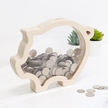 원목 아크릴 액자 저금통 돼지 (자작나무), 세이모원목저금통(돼지), 1개