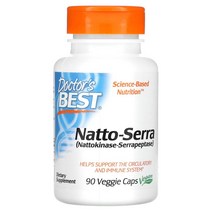 Doctors Best 소화 장 건강 관리 나토키나아제 Natto-Serra 90정 1팩