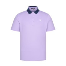 링스#골프#와끼 부분 자카드 니트 테잎으로 포인트를 준 요꼬에리 티셔츠 2001중계, 블랙