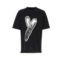 23SS Y3 YAMAMOTO 블랙 코튼 오버사이즈 티셔츠 HY1271 BLACK
