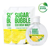 슈가버블 친환경 주방세제 버블 레몬 크러쉬 470mL + 리필 1.2L x 2, 세트