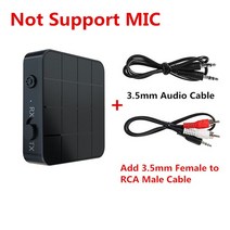 오디오 수신기 송신기 AUX RCA 3.5 3.5MM 잭 스테레오 음악 무선 어댑터 USB 동글 자동차 TV PC 헤드폰용 블루투스 5.0, [02] With RCA Cable
