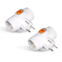 오성스토어 L자 T자 1구 2구 3구 개별 절전 어댑터 멀티탭, [세트] T자스위치+T자스위치, 1개