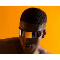 미래 안경 기술 테크노 사이버 펑크 블랙 디자인