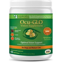 미국 직구 OcuGLO 오큐글로 고양이 강아지 눈 영양 츄 XL 30cap Vision Supplement, 60츄(1팩)