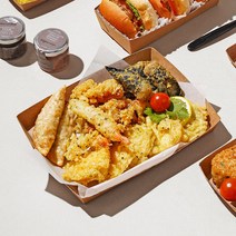 (DK) 사각 종이 크라프트 트레이 DK-6호 소량 100개 분식 튀김 다용도 포장 용기, 크라프트 DK-6호 100개