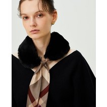 22FW [DAKS ECOFUR]블랙 에코퍼 실크 머플러 DCSC2F935BK