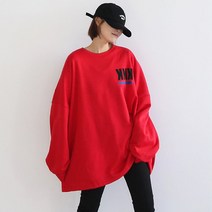 애플망고샵 기모 겨울 빅사이즈 오버핏 케이 간절기 롱박스티