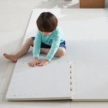 층간소음 유아 PE 퍼즐매트 두꺼운 대형 놀이방매트, 스카이 블루