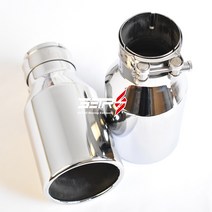 머플러팁 종류의 크기 범용 자동차 액세서리 304 스테인레스 스틸 곱슬 플랜지 머플러 팁 엔드 파이프 도요타 1 개, [03] ID 48 OD 101mm, 03 ID 48 OD 101mm