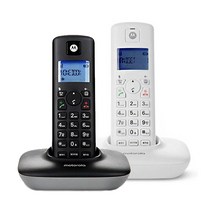 모토로라 무선 전화기 T401A 화이트/블랙 가정용 사무용 전화기, 화이트