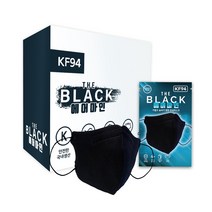 에어마인 더블랙 마스크 KF94 새부리형 대형 블랙 70매입 개별포장, 70개, 블랙, 1개입