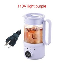 중탕기 차탕기 전기약탕기 DMWD-휴대용 다기능 전기 주전자 스테인레스 스틸 건강 보존 냄비 유리 삶은, 01 110V ligh purple