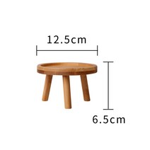 원형 우드 화분 받침대 스툴 단단한 나무 홀더 테이블, 6.라이트 지름12cm높이7cm