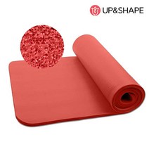 UP&SHAPE 피트니스 헬스 요가 매트 NBR 16mm 휴대용 스트랩 포함, 레드