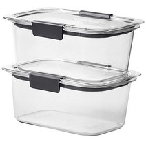 러버메이드 Rubbermaid Brilliance BPA 프리 식품 보관 용기 뚜껑 포함 밀폐 점심 밀프렙 및 남은 음식용 2개 세트 (4.7컵), Set of 2 (4.7 Cup), 1개