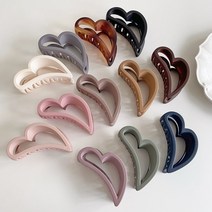 아이유 하트 집게핀 무광 팔레트 업스타일 올림 긴 단발 머리 헤어핀 21color, 09-브라운