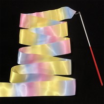 그라디언트 핑크 댄스 리본 리듬 체조 성인 트리머 학생 성능 소품, [34] 레드 [길이 2m x 폭 5cm] 막대 30c