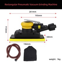 HIFESON 공압 궤도 샌딩기 에어 연마 직사각형 머신 금속 자동차 70x198mm, 01 98A