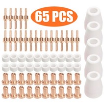 플라즈마 절단기 팁 406585pcs lg-40 pt-31 커터 소모품용 공기 플라즈마 절단 팁 cut-40 cut-50d 소용돌이 링 전극 실드 컵, 65개