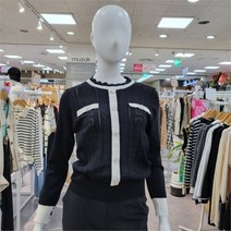무자크 DP03 물결라운드넥 니트티 물결라운드넥 배색펀칭 니트티 MM7WKT15
