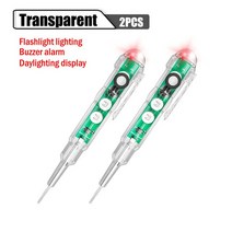 스마트 전압 테스터 펜 지능형 부저 알람 유도 전력 감지기 24-250V 비접촉 센서 전기 테스트 미터, 03 2 Pcs Clear