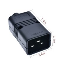 타워 멀티탭 짧은 250V 16A EC320 C19 PDU UPS 유선 전원 콘센트 조립 커넥터 엘보 90 전동 패널 리셉터클, 한개옵션1, 06 SS210C20