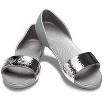 [크록스] 여성 리나 엠블리쉬드 도르세이 / 204361-00N 실버 / Crocs Lin