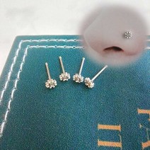 (리뉴얼)진짜 로듐 노즈본 데이지 플라워 피어싱 코찌 써지컬 스틸 코피어싱 PN018