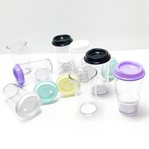 윙컴 리유저블 투명 칼라컵1P 500ml 친환경 에코젠소재 국산텀블러 빨대뚜껑 투명텀블러 뚜껑선택가능, 엣지-뚜껑없음